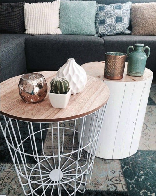 stump and wire coffee table plan