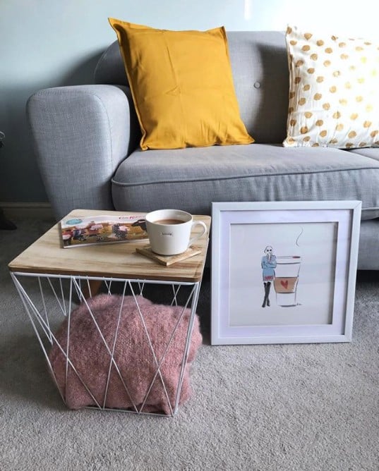 coffee table basket with storage