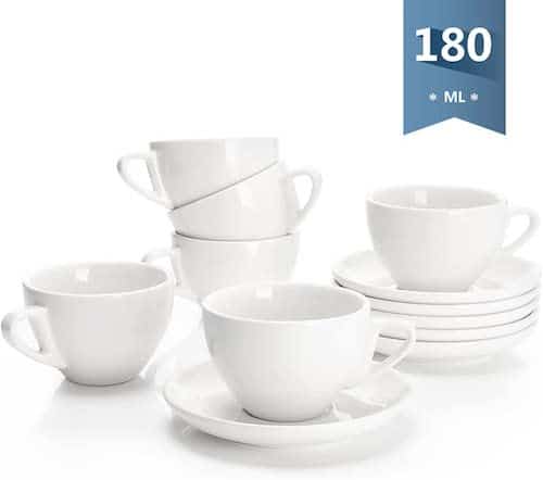 Sweese Porcelain Espresso Cups with Saucers