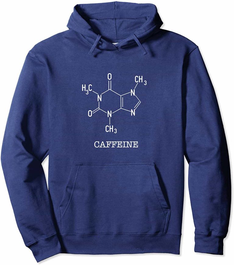 Unisex Hoodie Showing Caffeine’s Molecular Structure